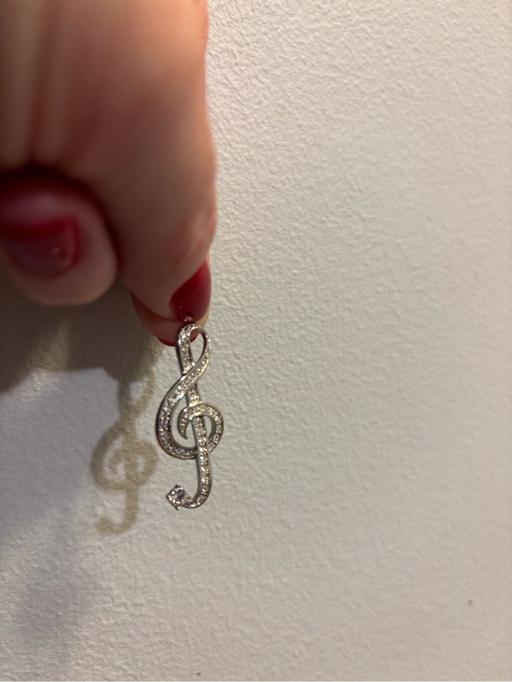 Butler Crystal Treble Clef pendant - Silver Music Note
